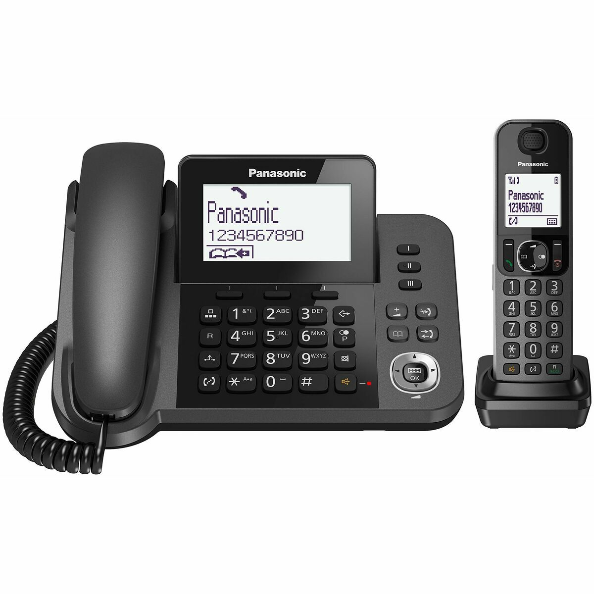 Landline Telephone Panasonic KX-TGF310 White Black Grey Landline Telephone Panasonic KX-TGF310 White Black Grey