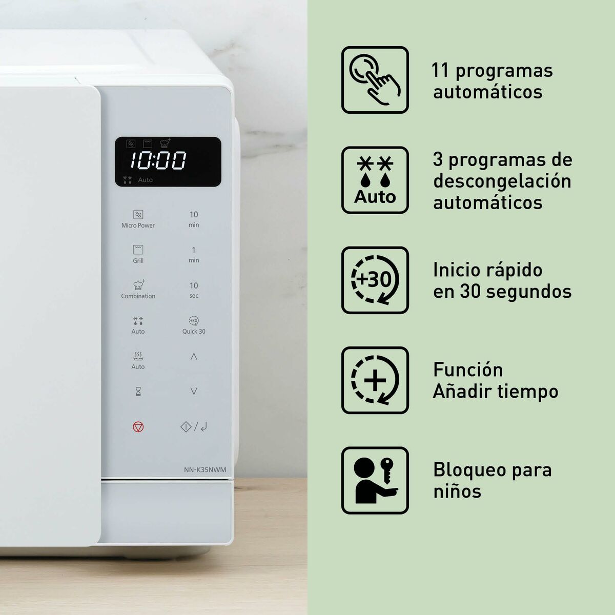 Microwave with Grill Panasonic NNK35NWMEPG White 900 W 24 L