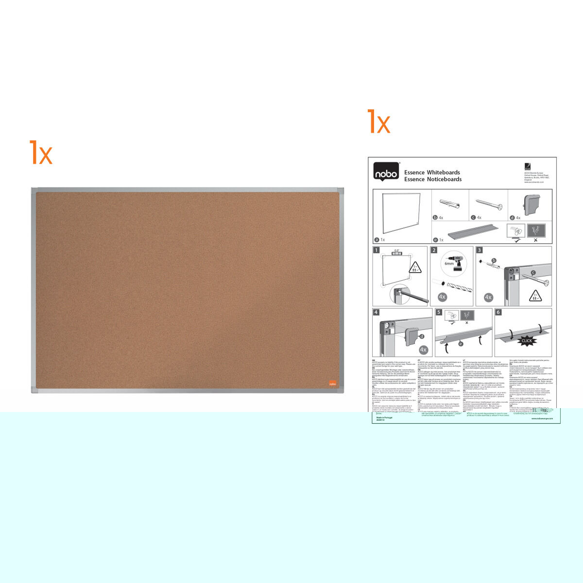 Bulletin board Nobo Essence Natural 240 x 120 cm