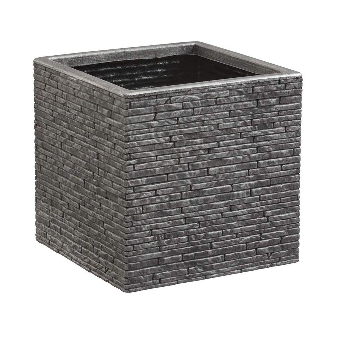 Plant pot Strata Board 39 x 38 x 40 cm Grey Plastic Squared