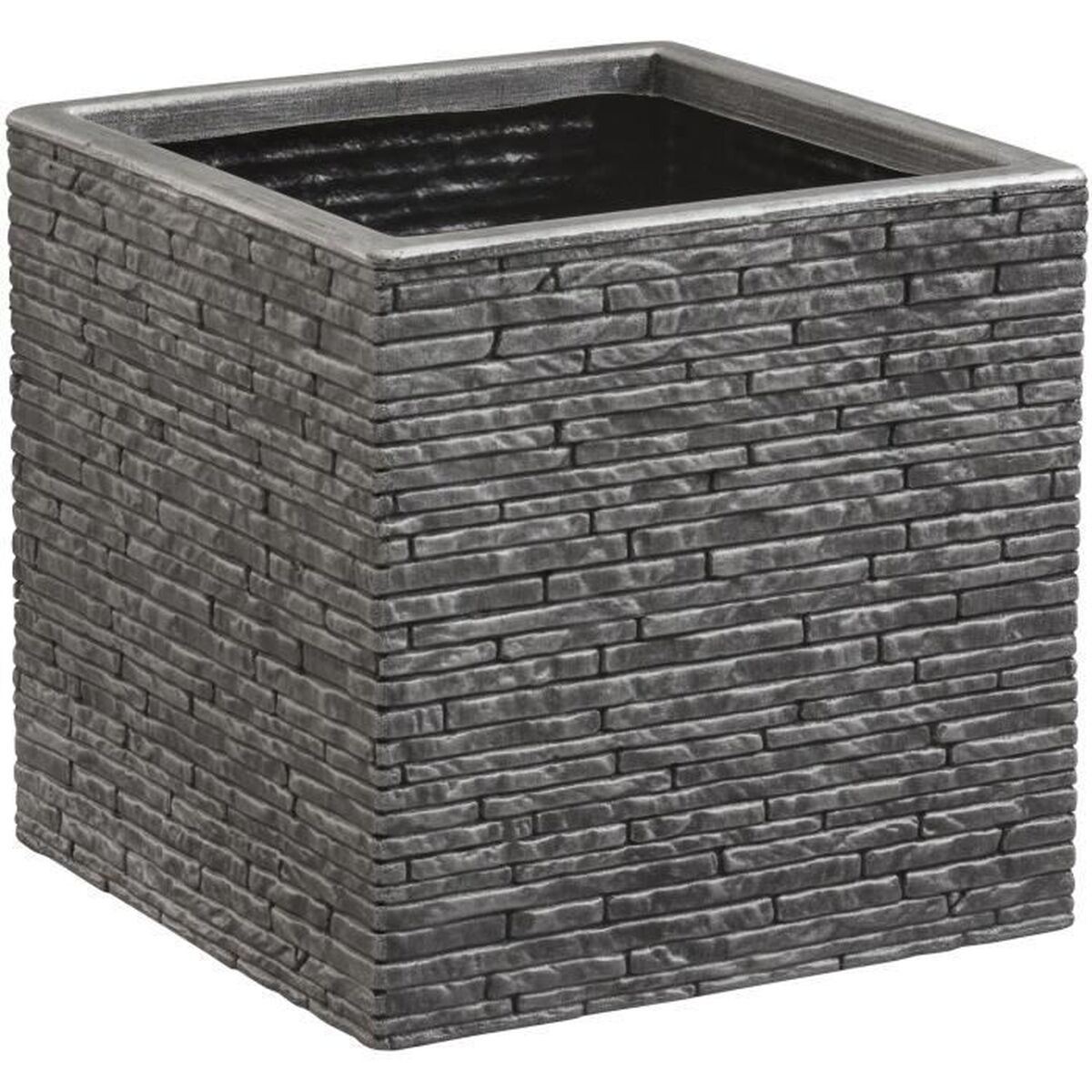 Plant pot Strata Board 39 x 38 x 40 cm Grey Plastic Squared