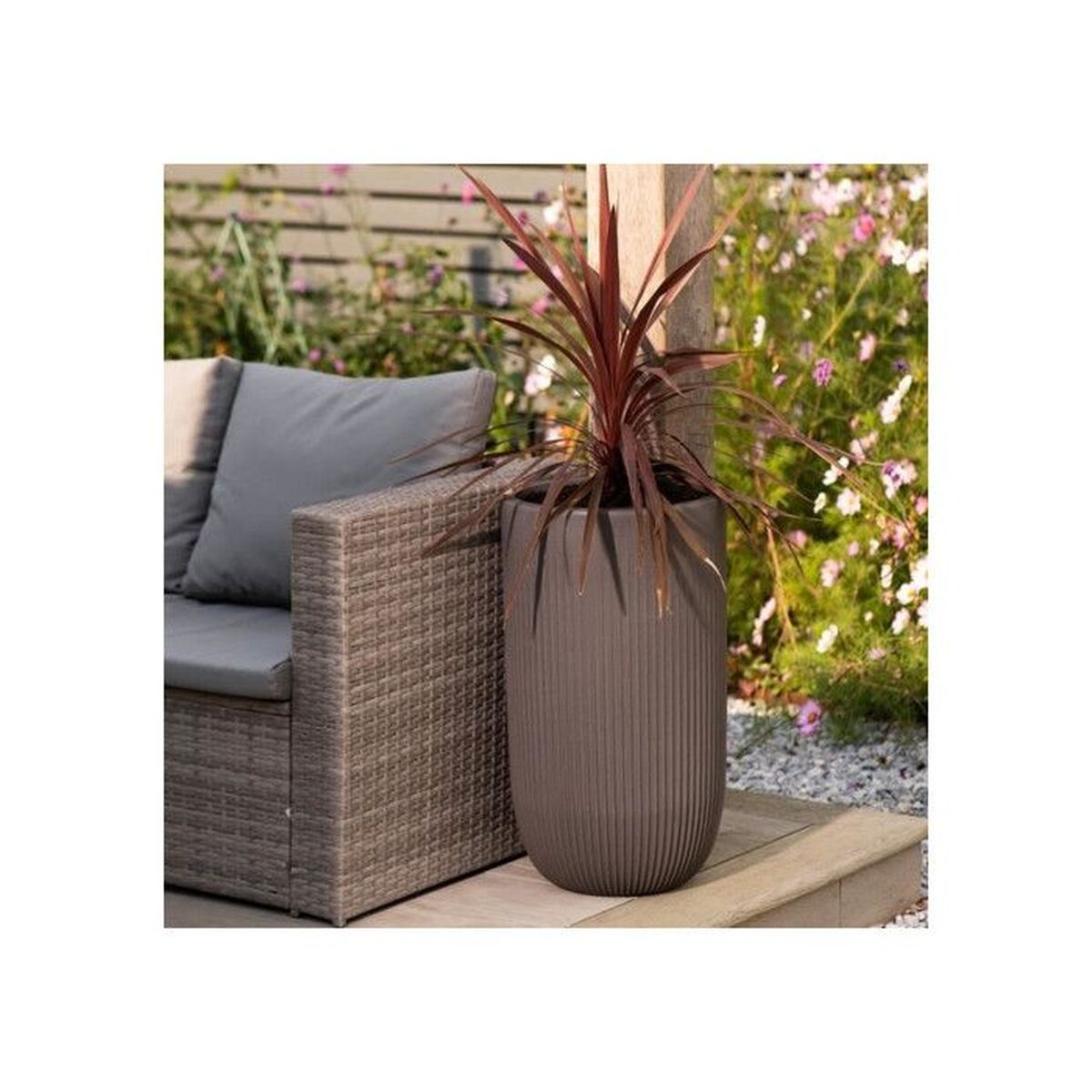 Plant pot Strata Brown Plastic 35 x 35 x 62 cm