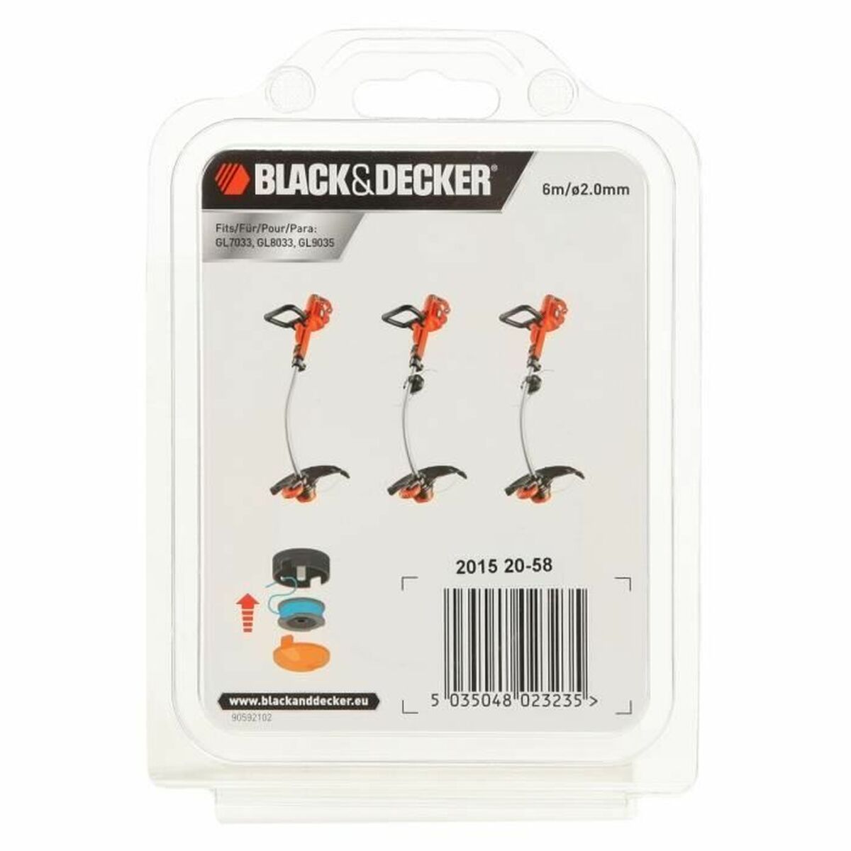 Cotton reel Black & Decker A6482-XJ Black Nylon