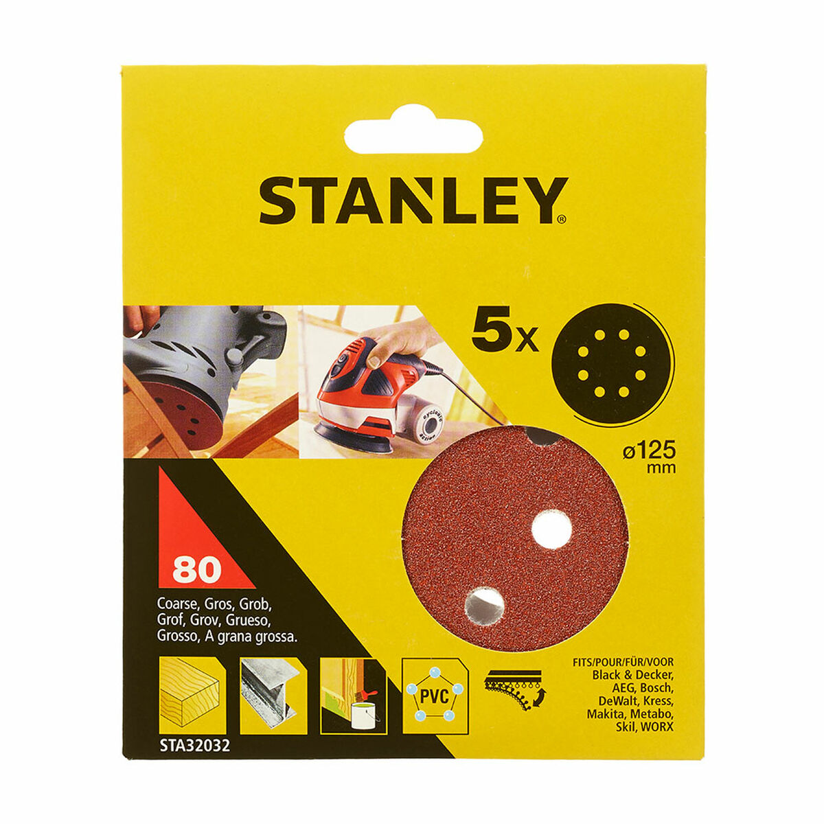 Sanding discs Stanley (5 Units)