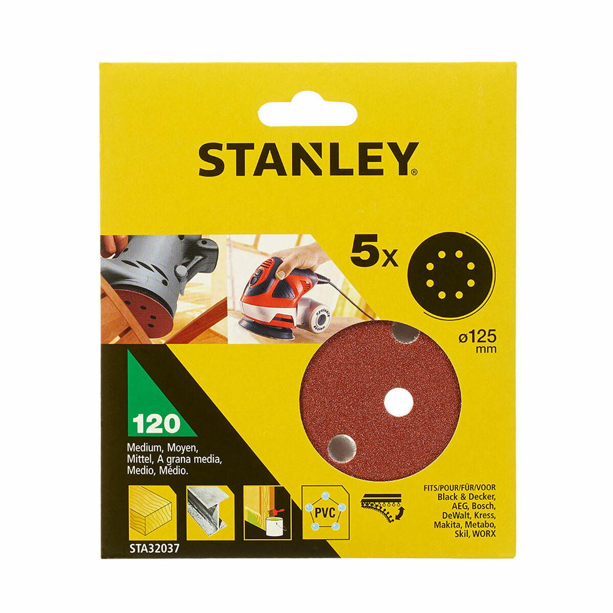 Sanding discs Stanley (5 Units)