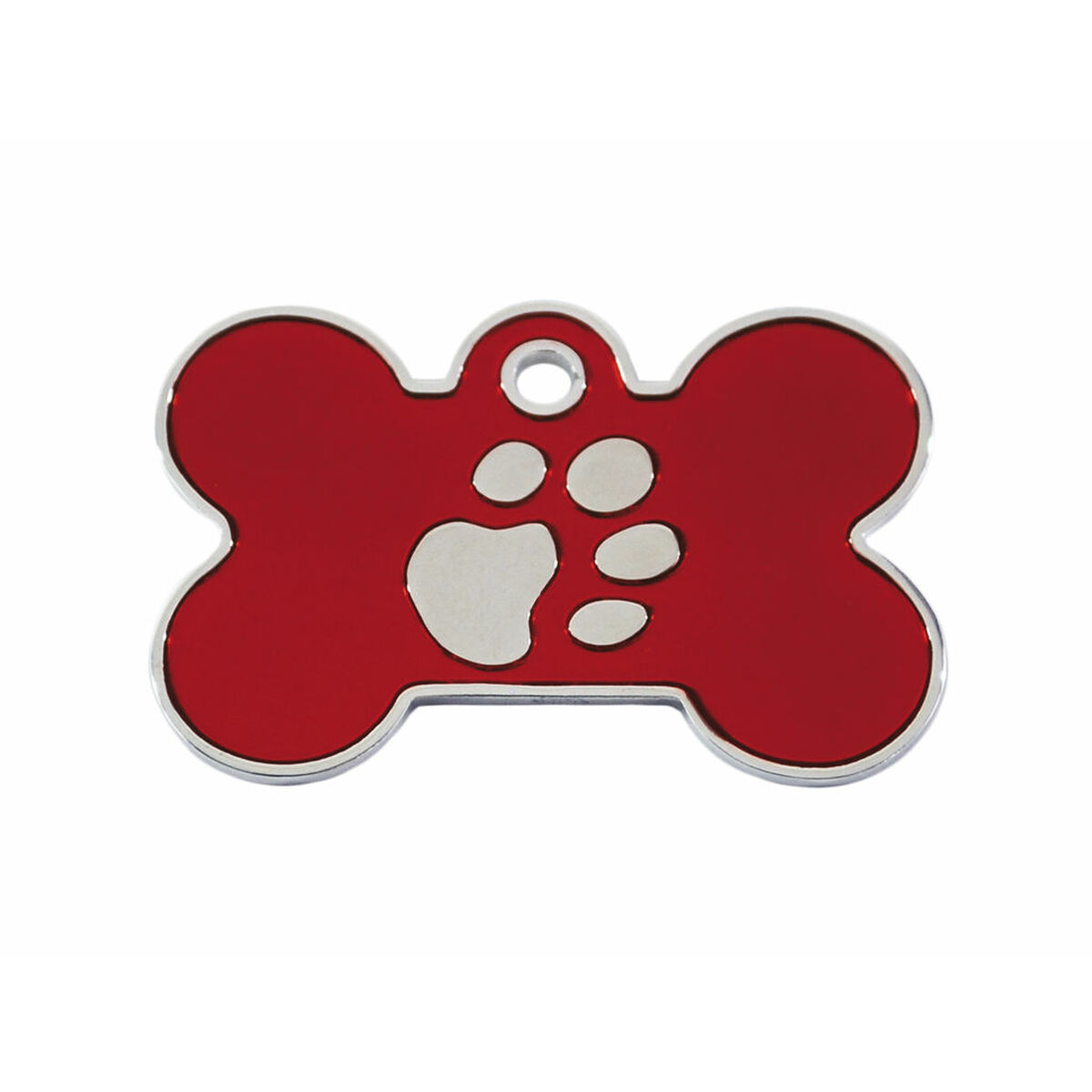 Identification plate Imarc Bone Red Silver Identification plate Imarc Bone Red Silver
