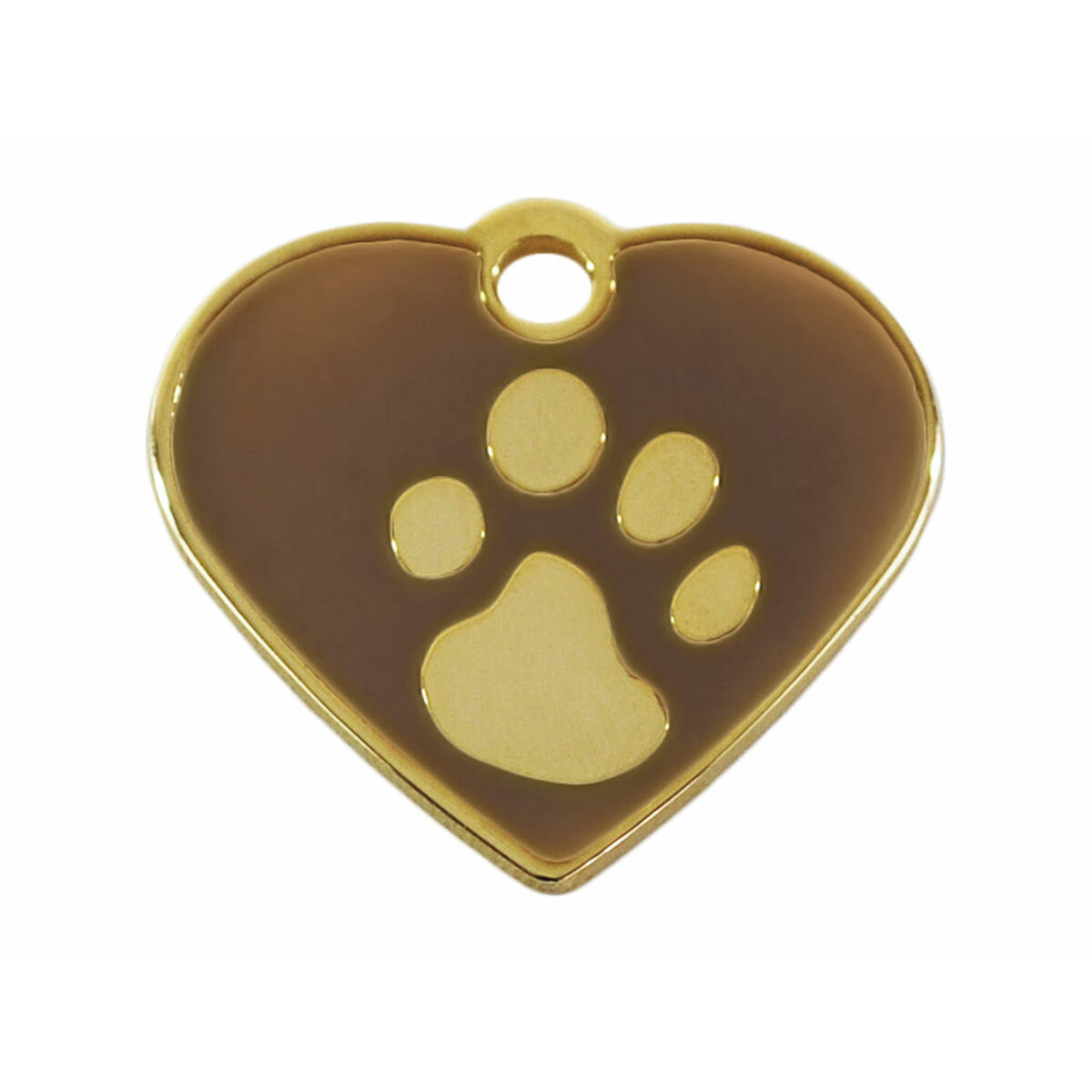 Identification plate for collar Imarc Heart Brown Golden