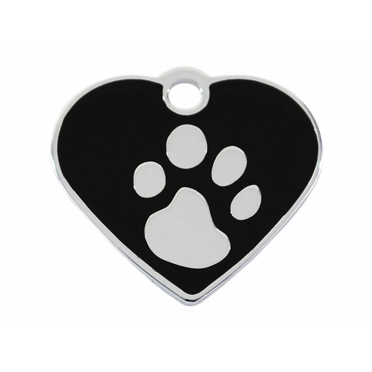 Identification plate for collar Imarc Heart Black Silver