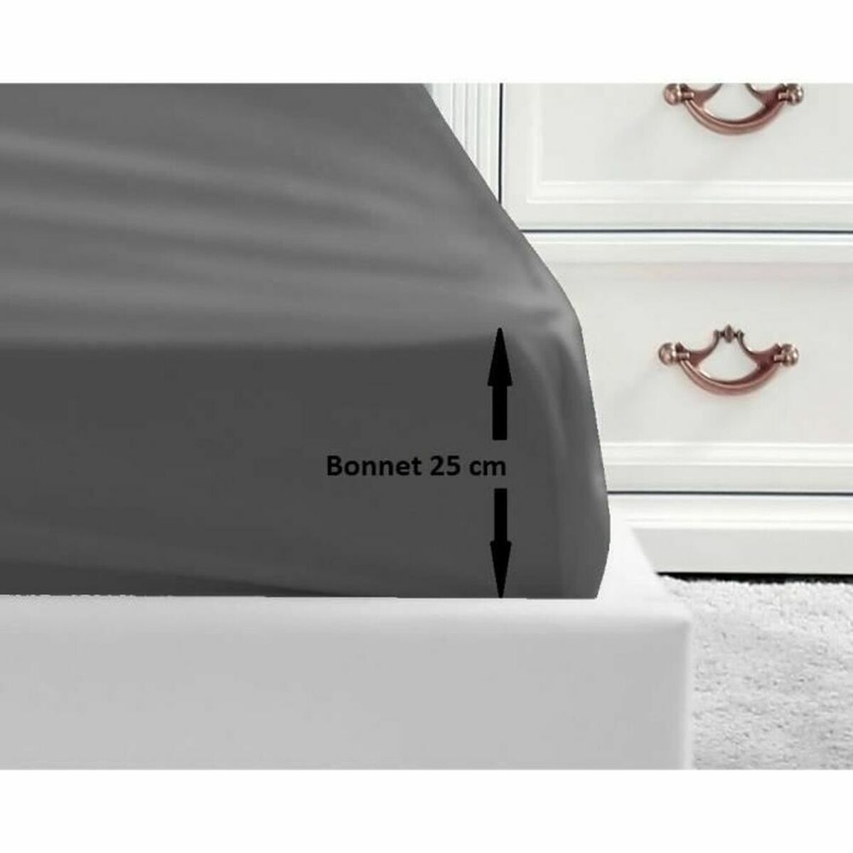 Fitted sheet Lovely Home Grey Dark grey Double bed 140 x 190 cm Fitted sheet Lovely Home Grey Dark grey Double bed 140 x 190 cm