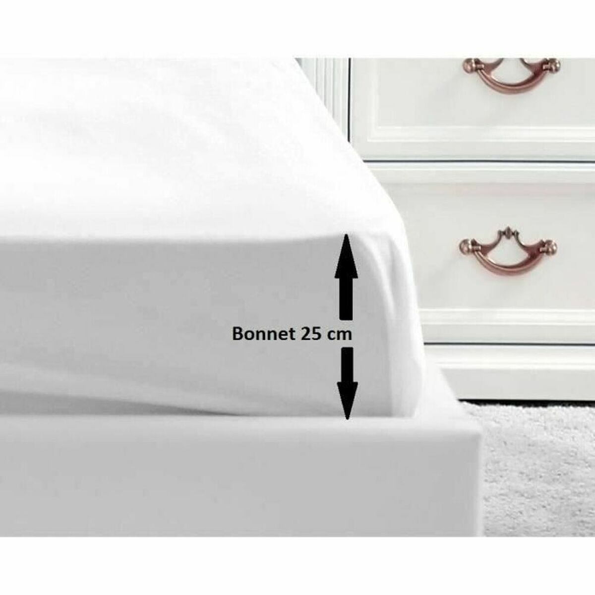 Fitted bottom sheet Lovely Home White 140 x 190 cm Fitted bottom sheet Lovely Home White 140 x 190 cm