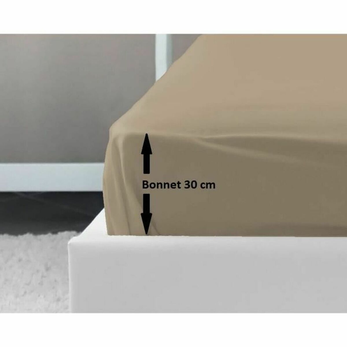 Fitted bottom sheet Lovely Home Beige 160 x 200 cm Fitted bottom sheet Lovely Home Beige 160 x 200 cm