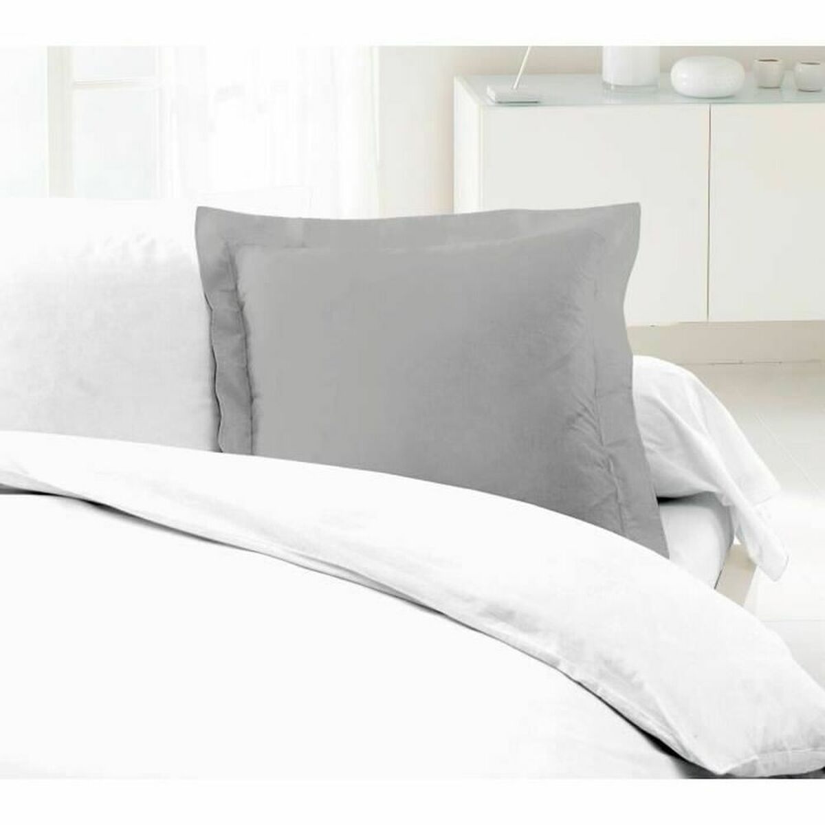 Pillowcase Lovely Home Grey Light grey 63 x 63 cm (2 Units) Pillowcase Lovely Home Grey Light grey 63 x 63 cm (2 Units)
