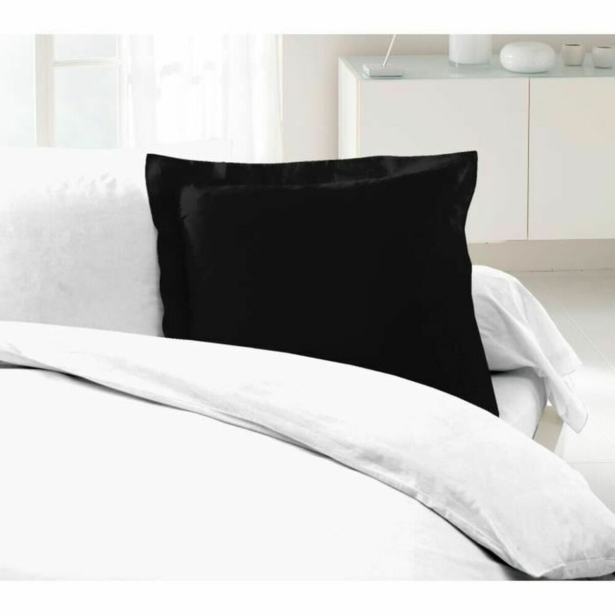 Pillowcase Lovely Home Black 63 x 63 cm Pillowcase Lovely Home Black 63 x 63 cm