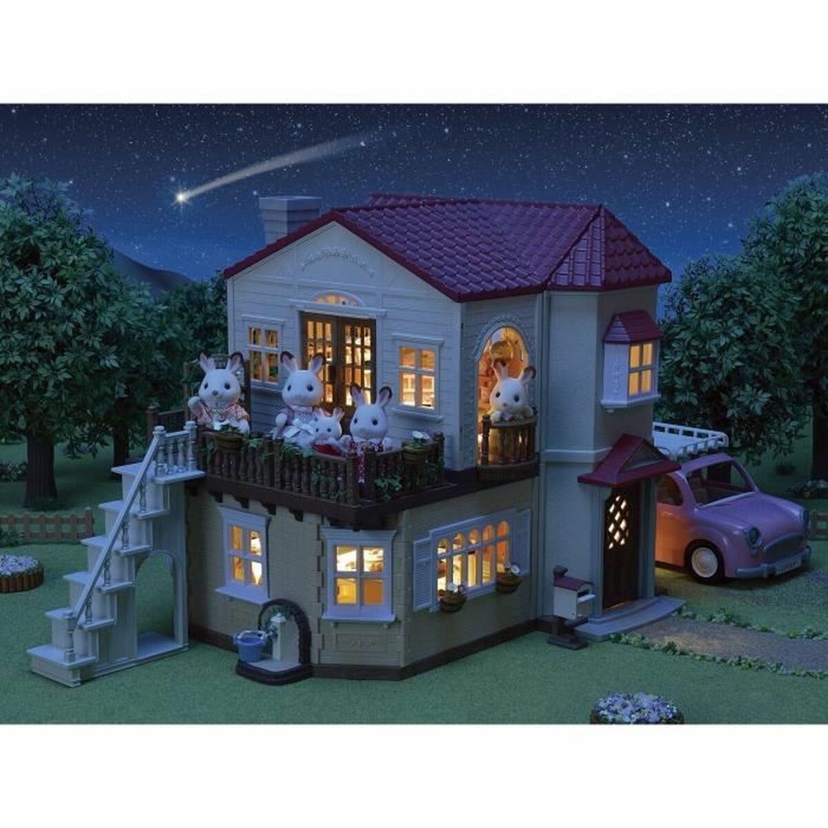 Playset Sylvanian Families Red Roof Country Home Doll’s House Rabbit