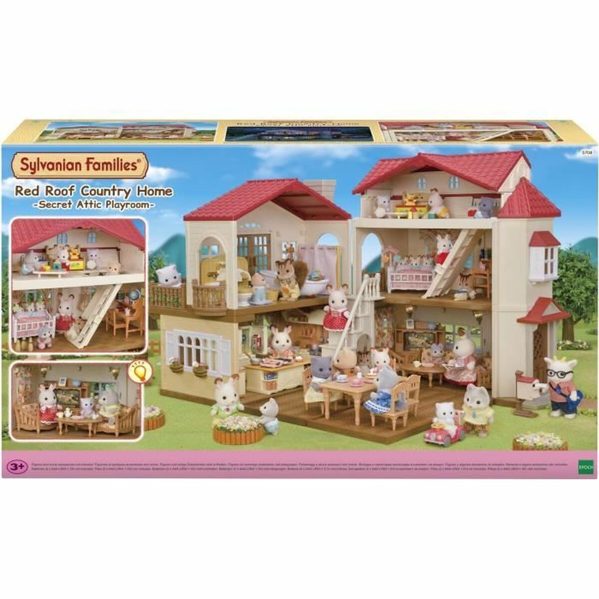 Playset Sylvanian Families Red Roof Country Home Doll’s House Rabbit