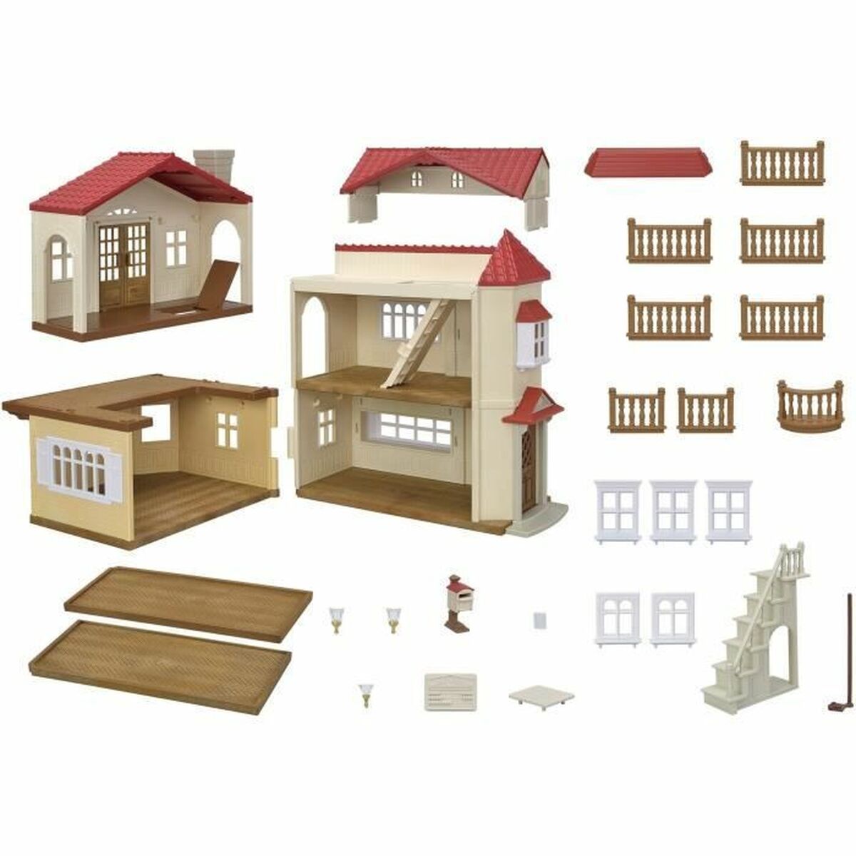 Playset Sylvanian Families Red Roof Country Home Doll’s House Rabbit