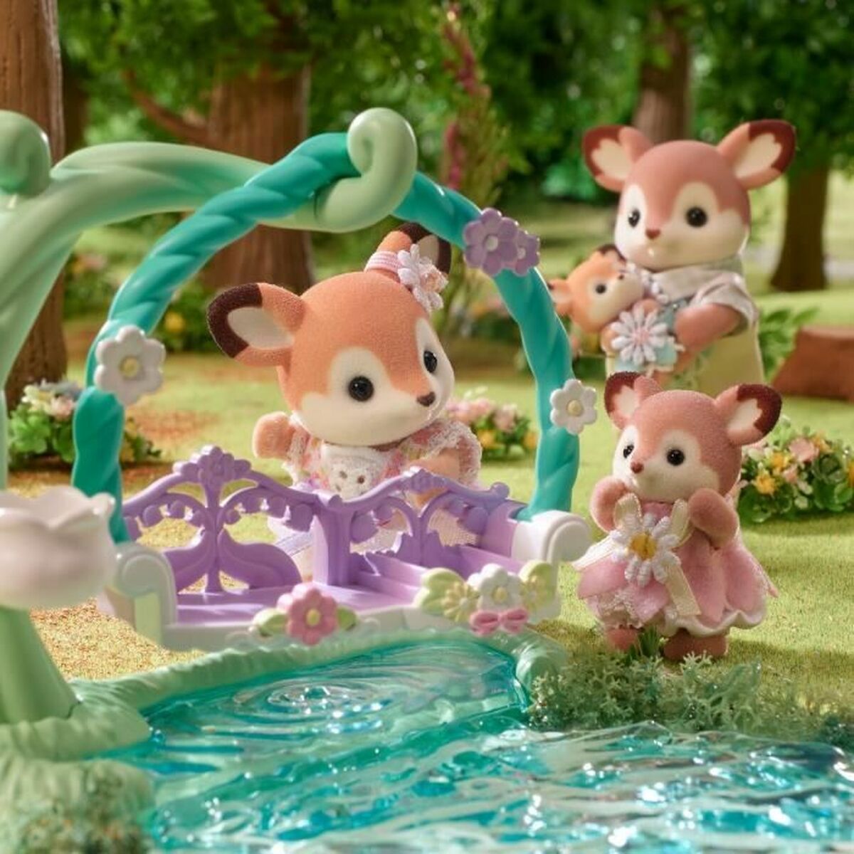Jointed Figure Sylvanian Families Ciervo bebé y columpio animals