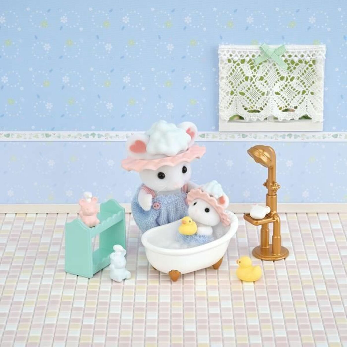 Jointed Figure Sylvanian Families Baño de malvaviscos de los hermanos ratones animals