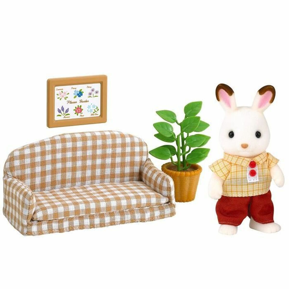 Action Figure Sylvanian Families Papa Rabbit Chocolate and Living Room Action Figure Sylvanian Families Papa Rabbit Chocolate and Living Room