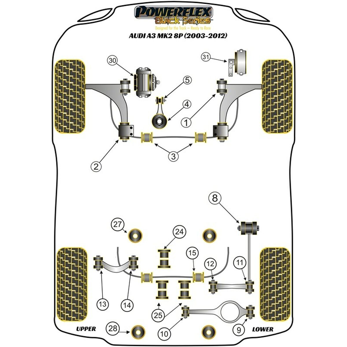 Silentblock Powerflex PFF85-530 Transmission shaft