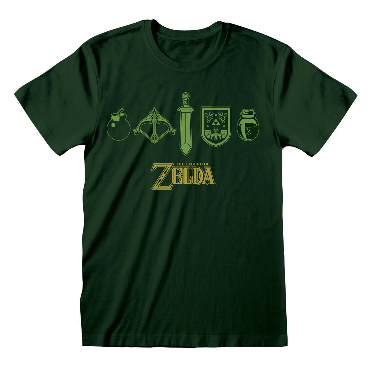 Unisex Short Sleeve T-Shirt The Legend of Zelda Icons Dark green Unisex Short Sleeve T-Shirt The Legend of Zelda Icons Dark green