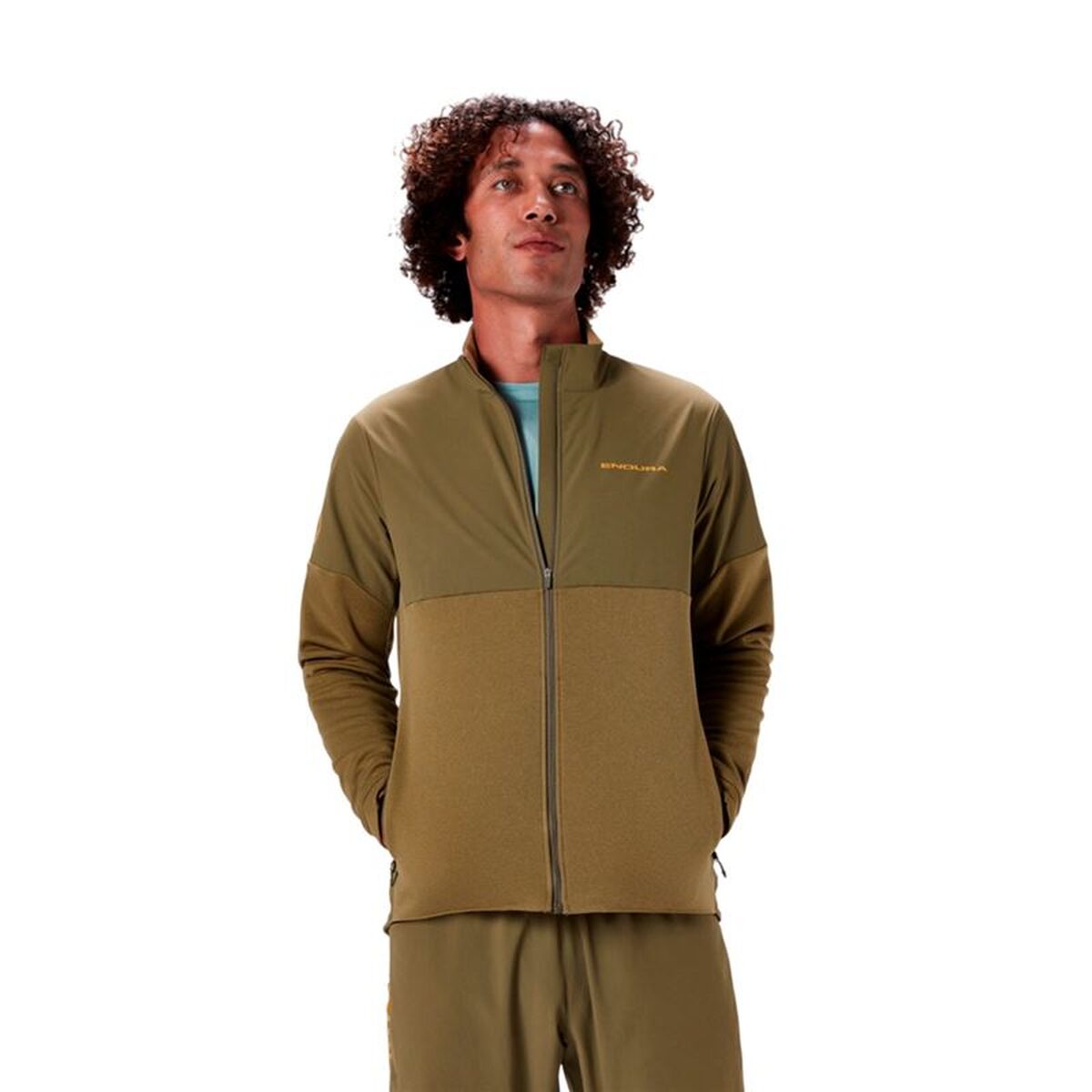 Men’s Sports Jacket Endura Singletrack Fz Thermal Brown Cycling