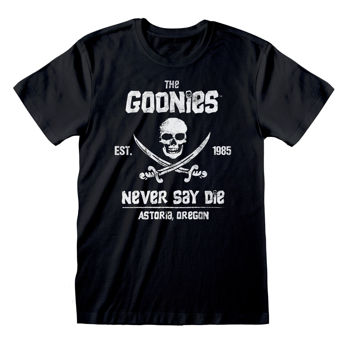 Short Sleeve T-Shirt The Goonies Never Say Die Black Unisex Short Sleeve T-Shirt The Goonies Never Say Die Black Unisex