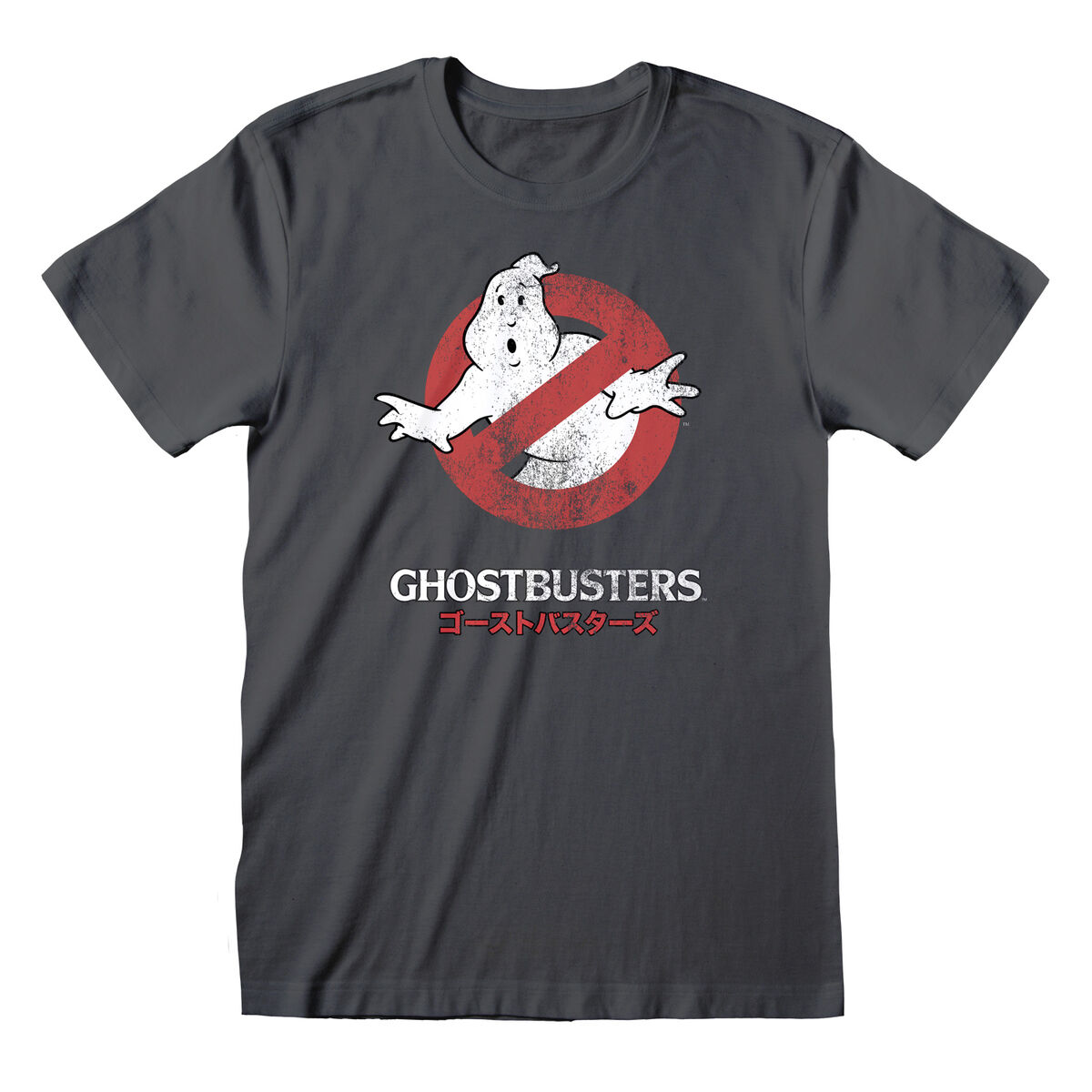 Unisex Short Sleeve T-Shirt The Ghostbusters Japanese Text Dark grey Unisex Short Sleeve T-Shirt The Ghostbusters Japanese Text Dark grey