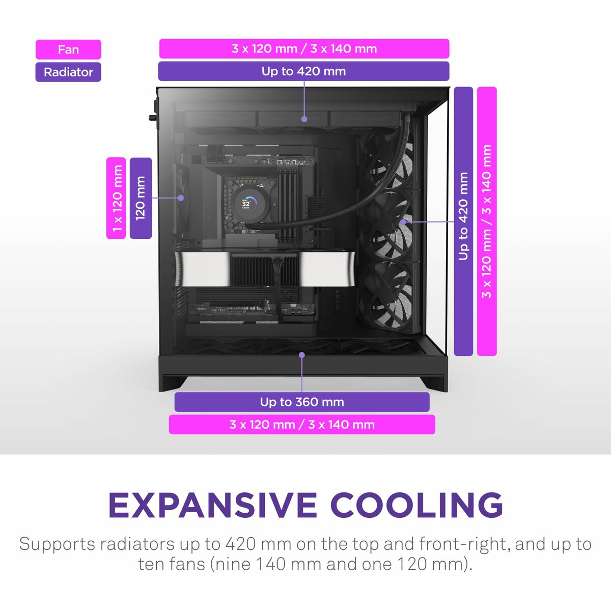 ATX Semi-tower Box NZXT CM-H92FB-01 Black