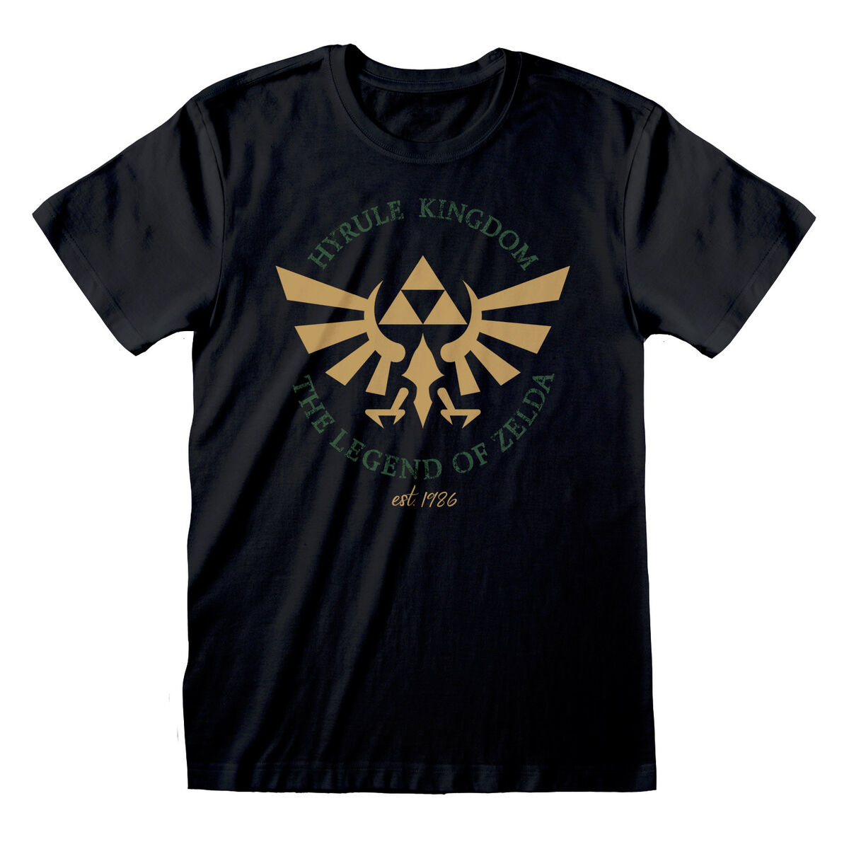 Unisex Short Sleeve T-Shirt The Legend of Zelda Hyrule Kingdom Crest Black Unisex Short Sleeve T-Shirt The Legend of Zelda Hyrule Kingdom Crest Black