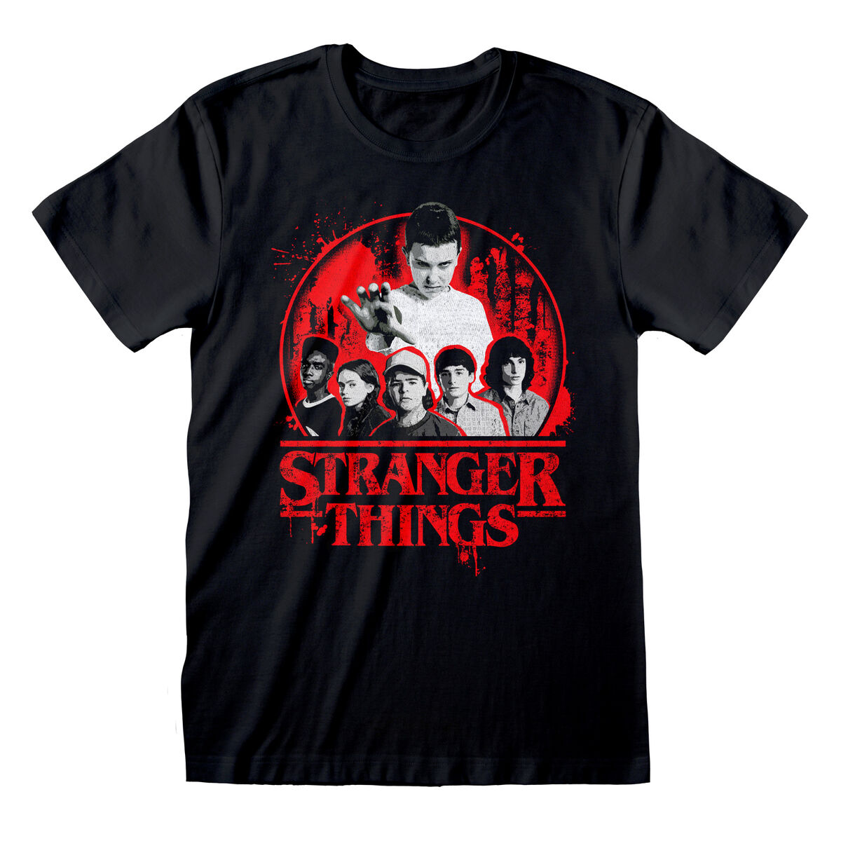 Short Sleeve T-Shirt Stranger Things Circle Logo Black Unisex Short Sleeve T-Shirt Stranger Things Circle Logo Black Unisex