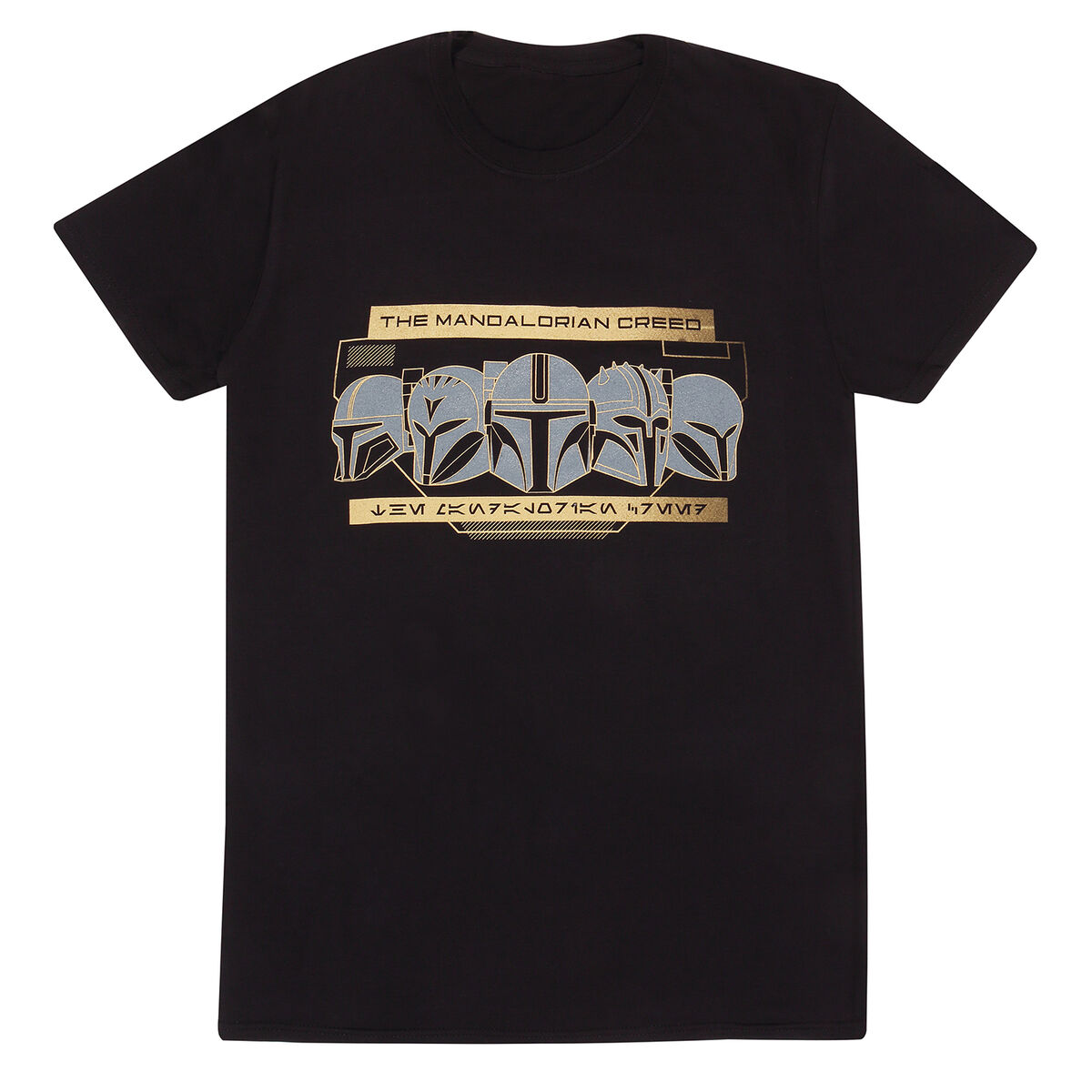 Short Sleeve T-Shirt The Mandalorian Row of Helmets Black Unisex Short Sleeve T-Shirt The Mandalorian Row of Helmets Black Unisex