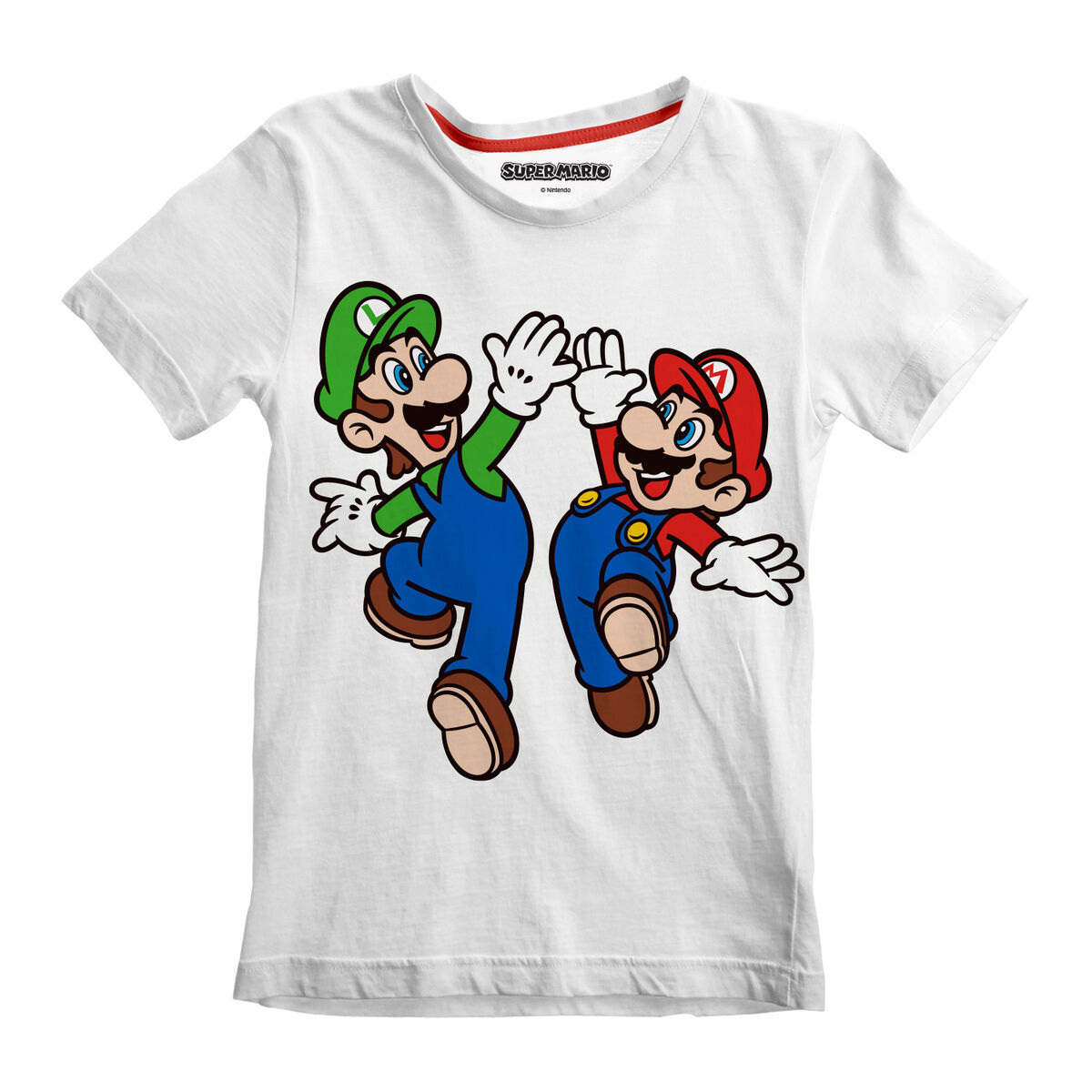 Child’s Short Sleeve T-Shirt Super Mario Mario and Luigi White