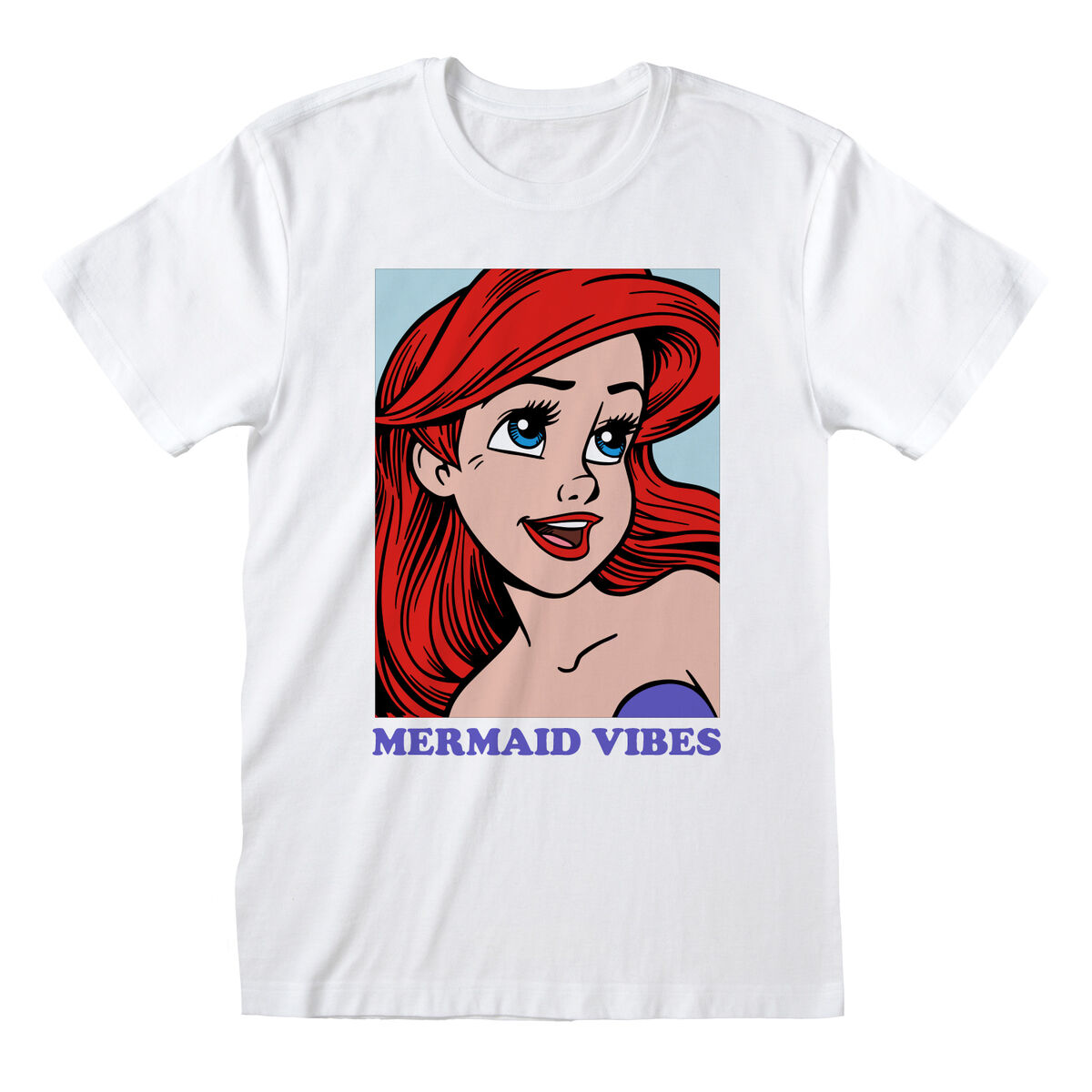 Short Sleeve T-Shirt The Little Mermaid Mermaid Vibes White Unisex Short Sleeve T-Shirt The Little Mermaid Mermaid Vibes White Unisex