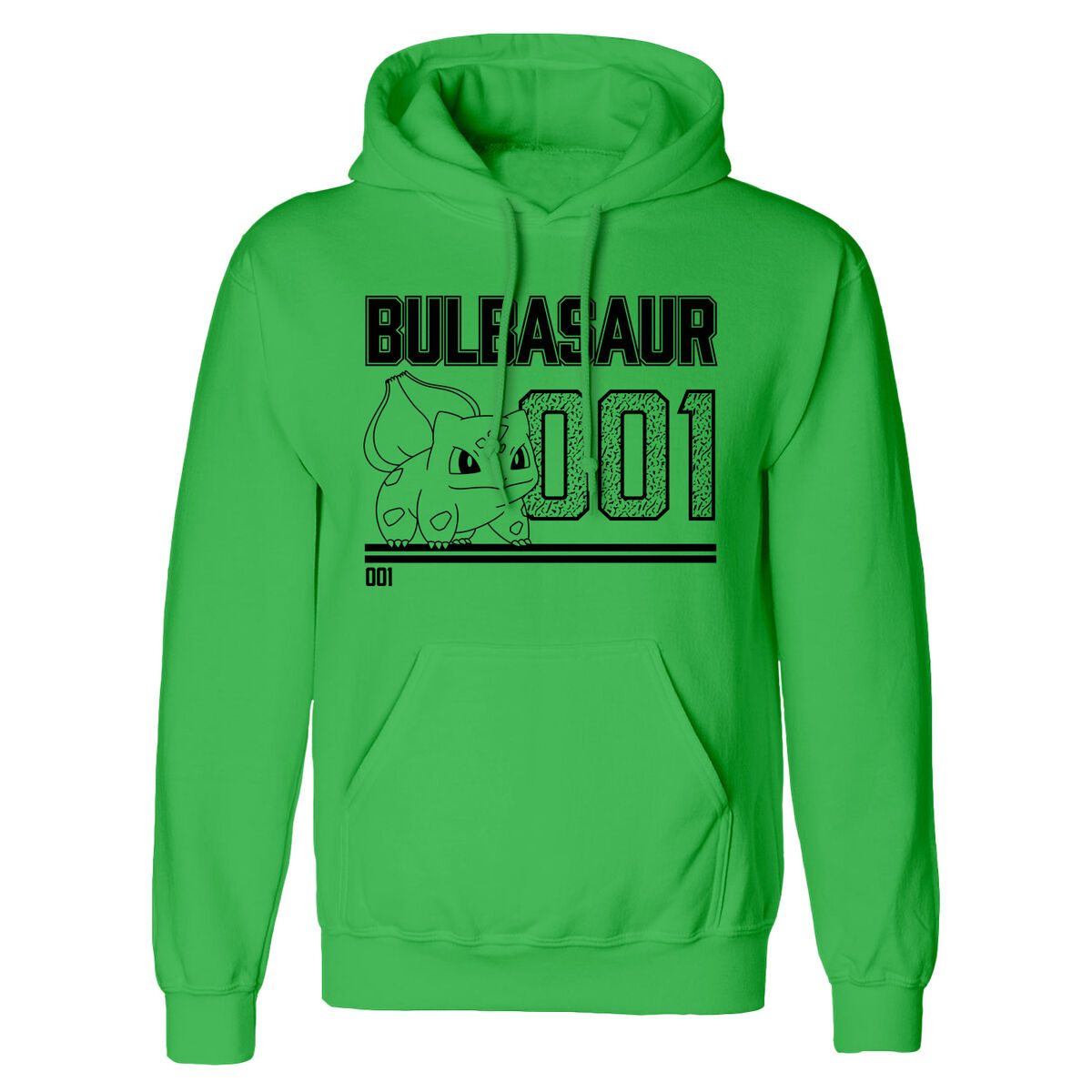 Unisex Hoodie Pokémon Bulbasaur Line Art Green Unisex Hoodie Pokémon Bulbasaur Line Art Green