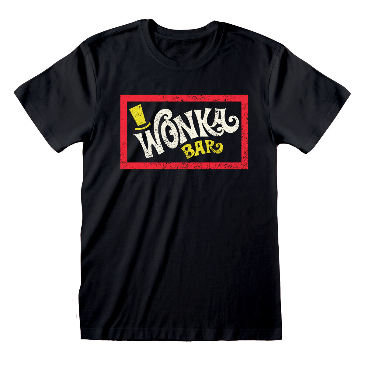 Unisex Short Sleeve T-Shirt Willy Wonka Wonka Bar Black Unisex Short Sleeve T-Shirt Willy Wonka Wonka Bar Black