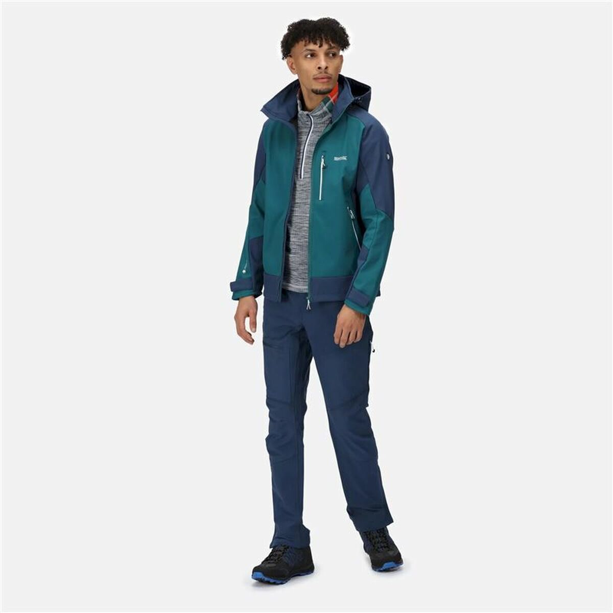 Men’s Sports Jacket Regatta Hewitts VII Blue Green Hood