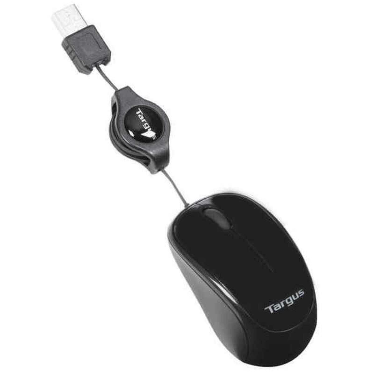 Mouse with Cable and Optical Sensor Targus Compact Blue Trace Black Mouse with Cable and Optical Sensor Targus Compact Blue Trace Black