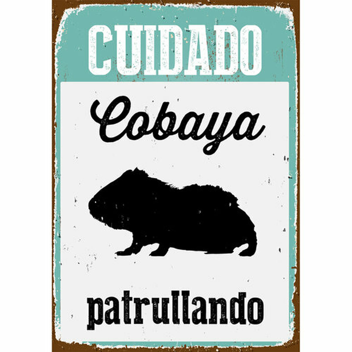 Badge Magnet & Steel Cuidado Cobaya Patrullando 14,8 x 21 cm Badge Magnet & Steel Cuidado Cobaya Patrullando 14,8 x 21 cm