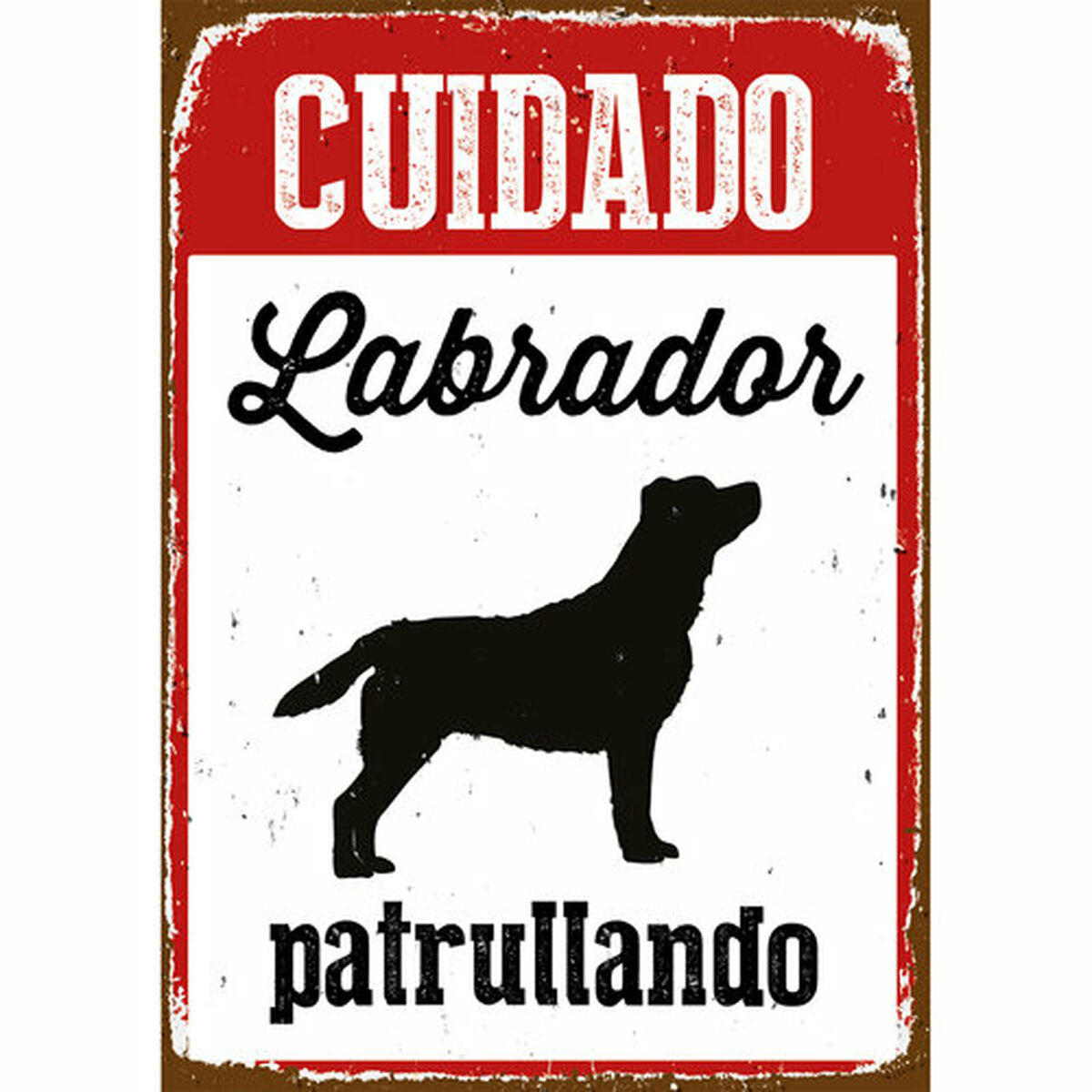 Badge Magnet & Steel Cuidado Labrador Patrullando 14,8 x 21 cm Badge Magnet & Steel Cuidado Labrador Patrullando 14,8 x 21 cm