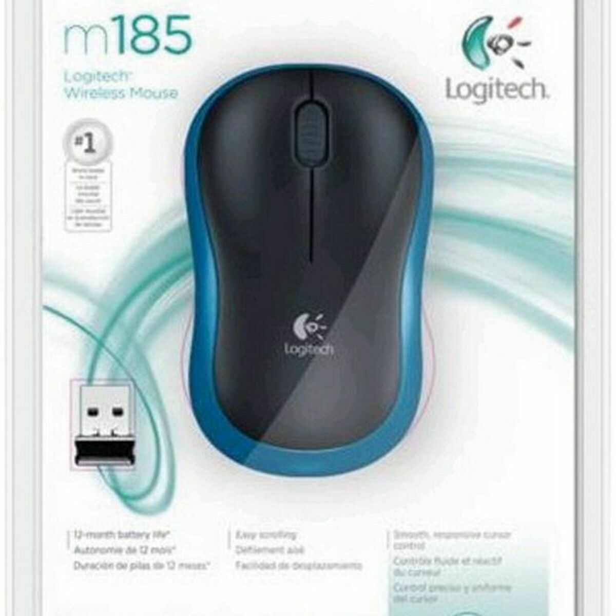 Mouse Logitech LGT-M185B Black Monochrome 1000 dpi