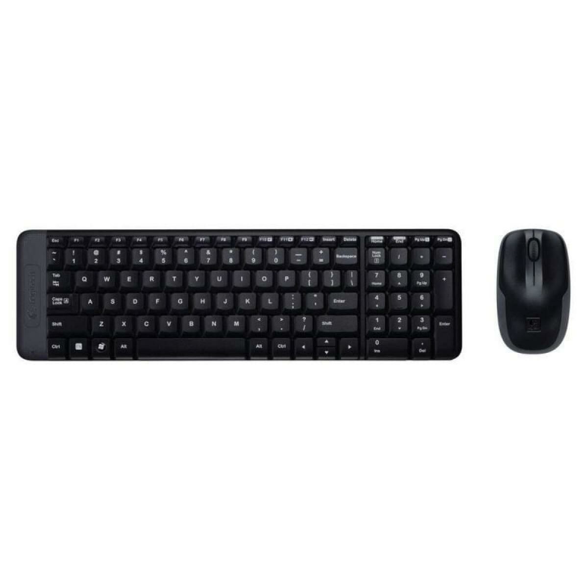 Keyboard and Wireless Mouse Logitech MK220 Black Spanish Qwerty