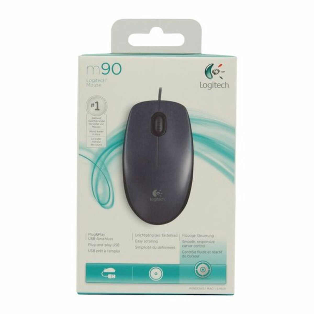 Mouse Logitech LGT-M90 Grey 1000 dpi