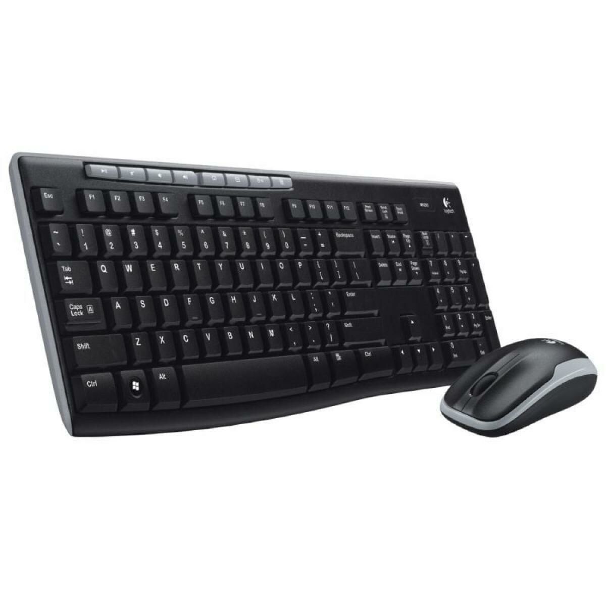 Keyboard and Optical Mouse Logitech MK270 Black Spanish Qwerty QWERTY