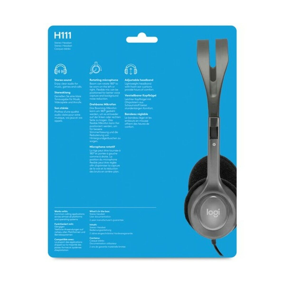 Headphones with Microphone Logitech 981-000593 Grey