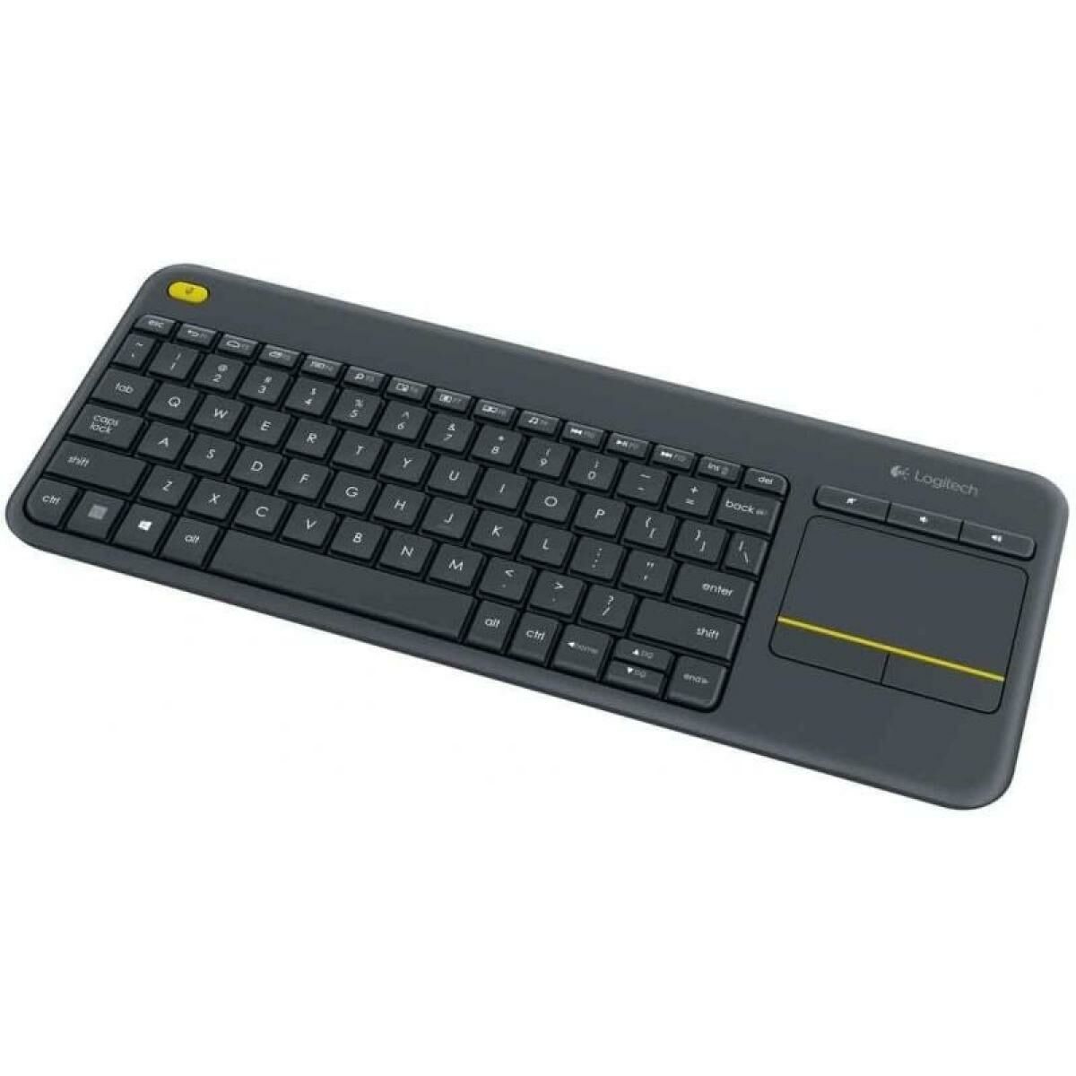 Keyboard Logitech K400 Plus Black Spanish Qwerty Keyboard Logitech K400 Plus Black Spanish Qwerty