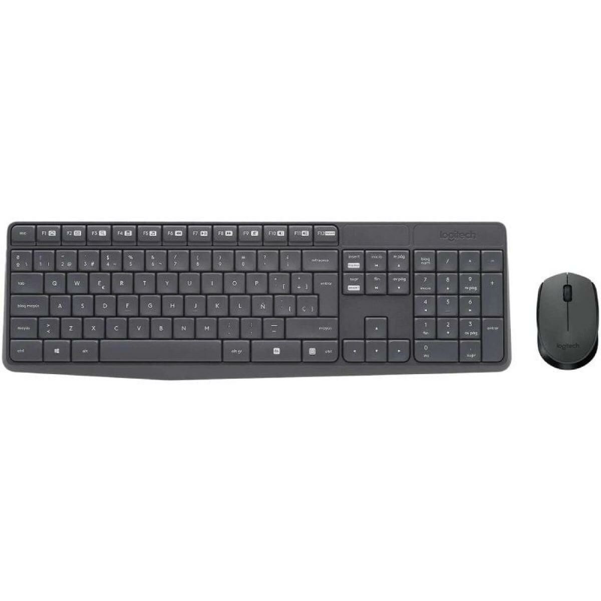 Keyboard and Wireless Mouse Logitech 920-007919 Black Grey Spanish Qwerty