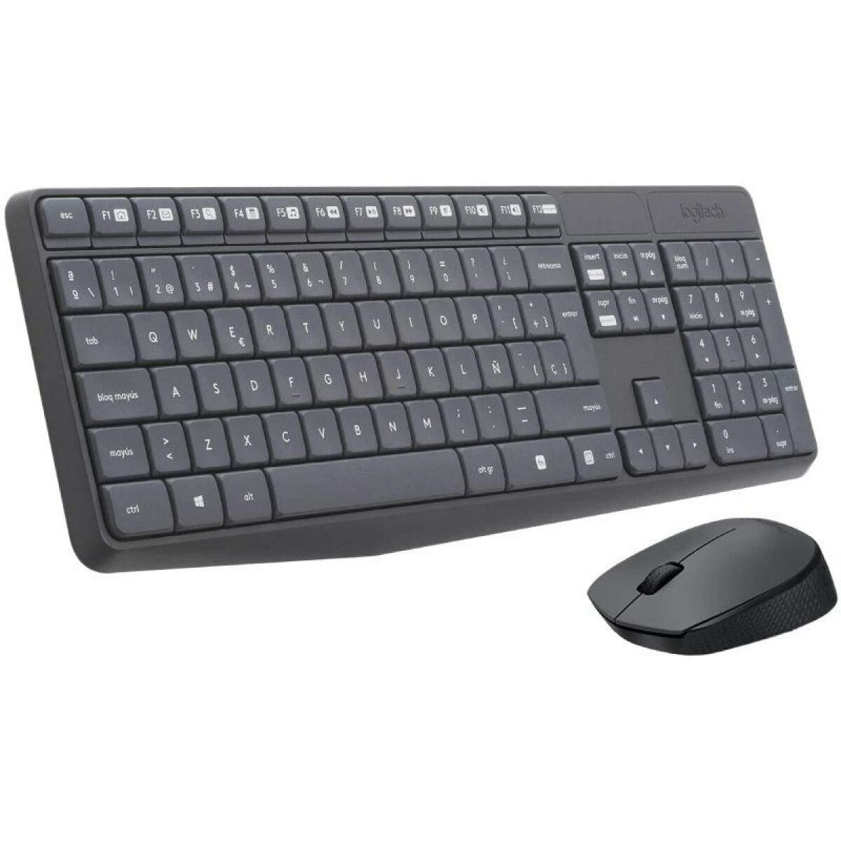 Keyboard and Wireless Mouse Logitech 920-007919 Black Grey Spanish Qwerty