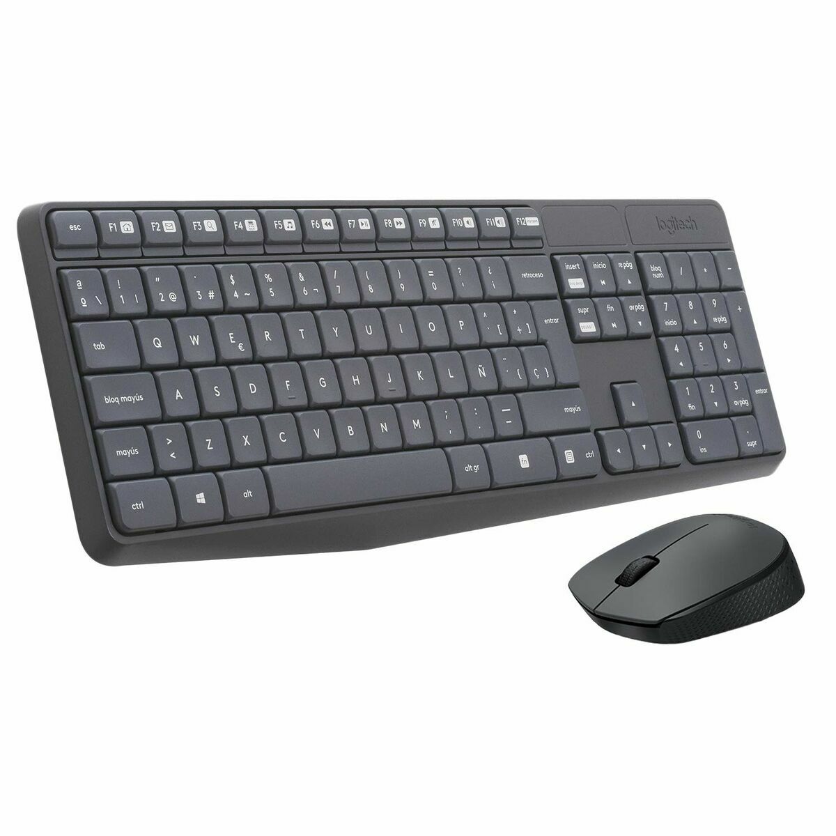 Keyboard and Wireless Mouse Logitech 920-007919 Black Grey Spanish Qwerty