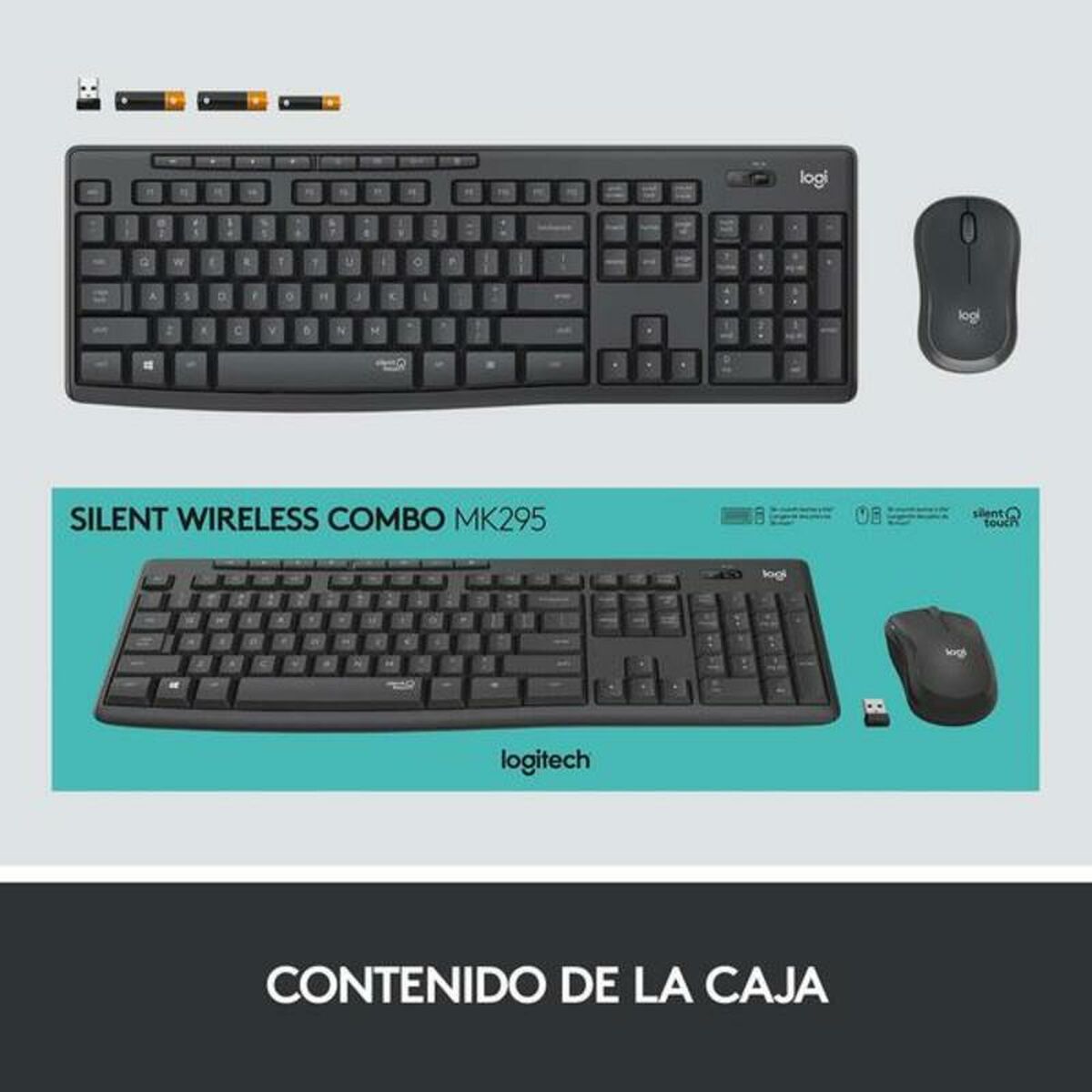 Keyboard and Mouse Logitech MK295 White Spanish Qwerty Keyboard and Mouse Logitech MK295 White Spanish Qwerty